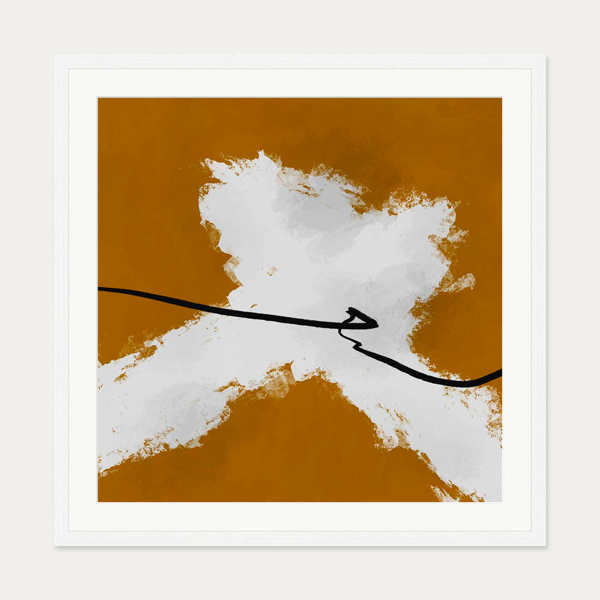 Burnt Orange II Art Print — 70 x 70 cm — White Frame