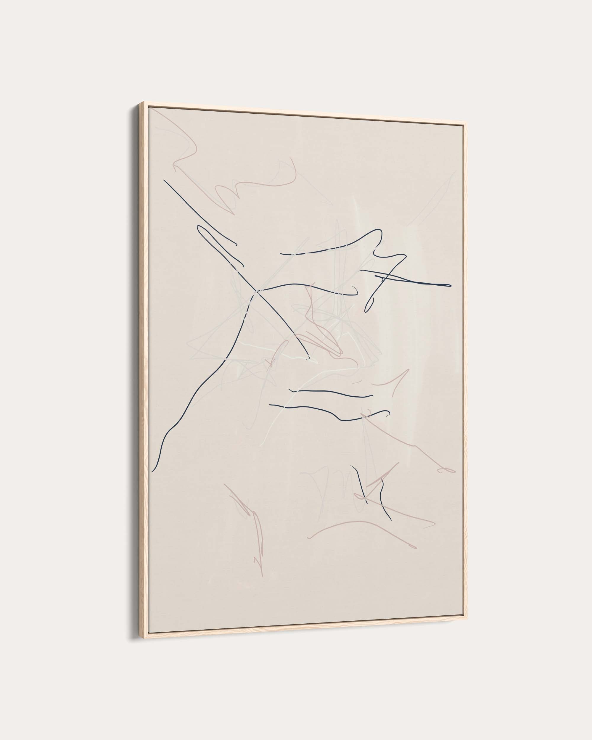 Abstract line art on a beige background
