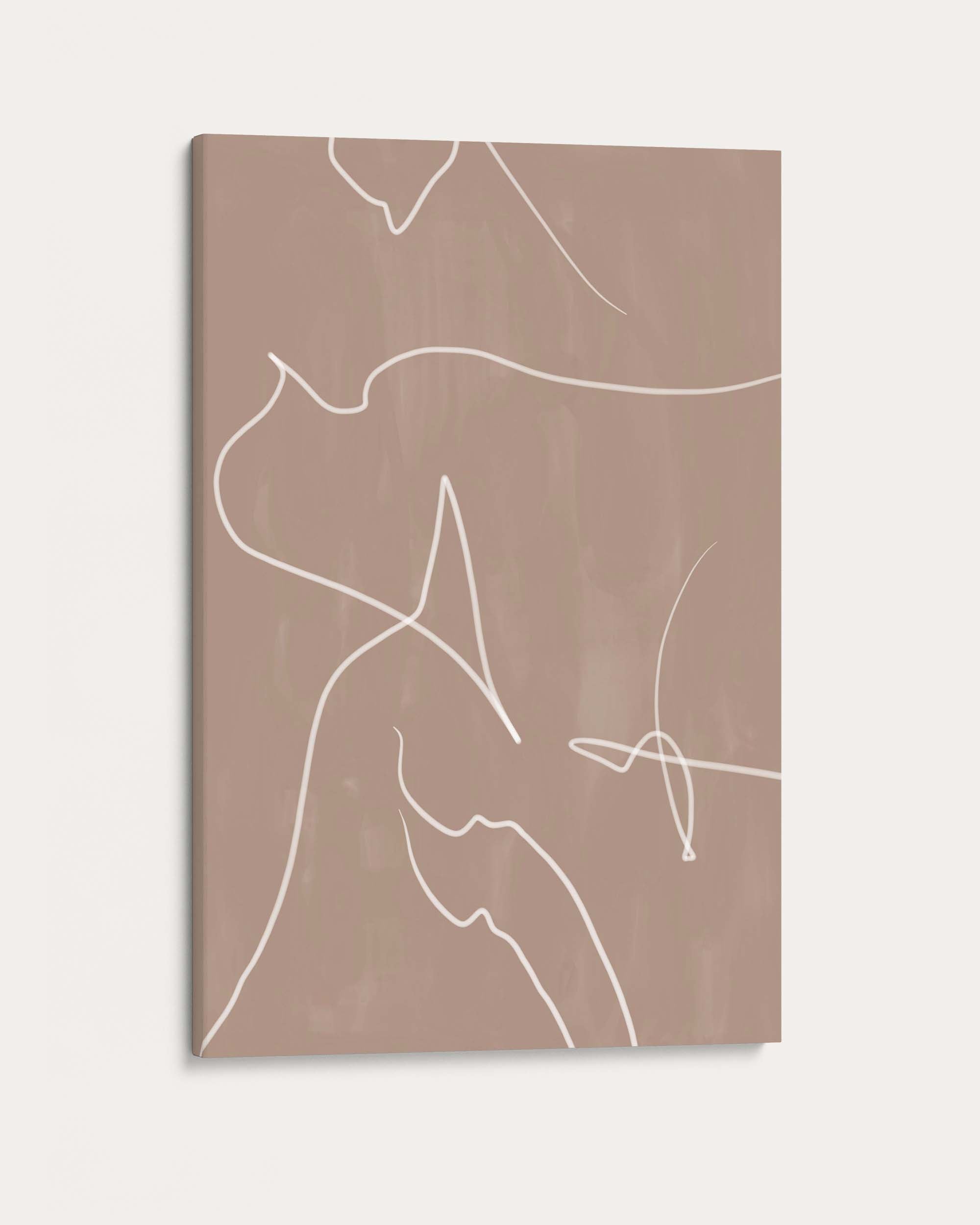 Abstract line art on a beige background