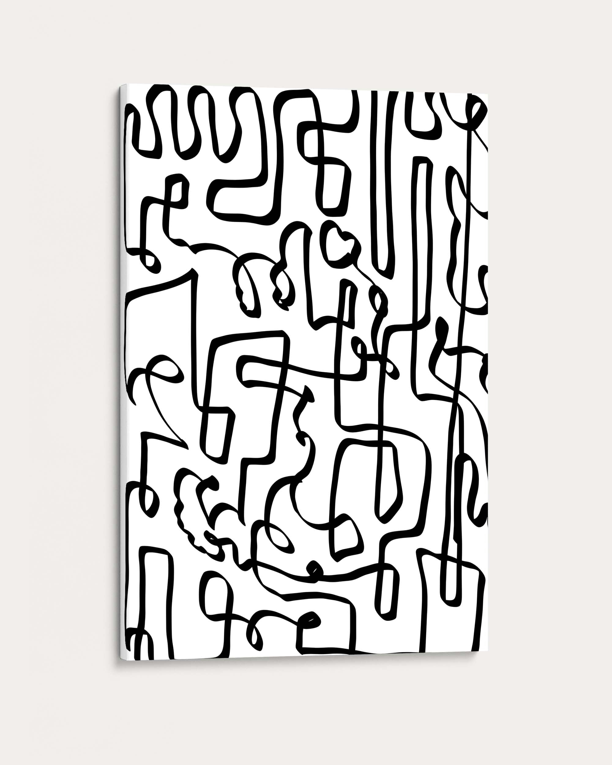 Abstract black line art on a white background