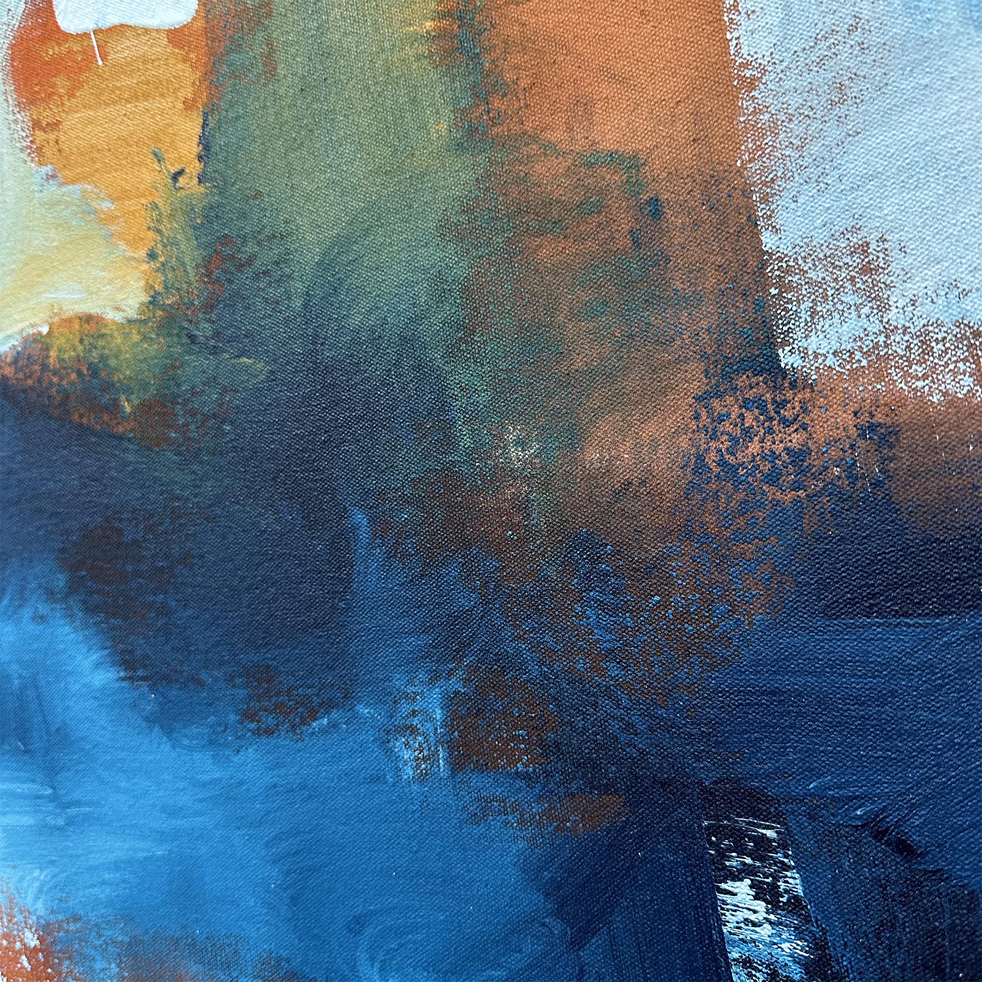 Crossing The River - Original Painting-Abstract House