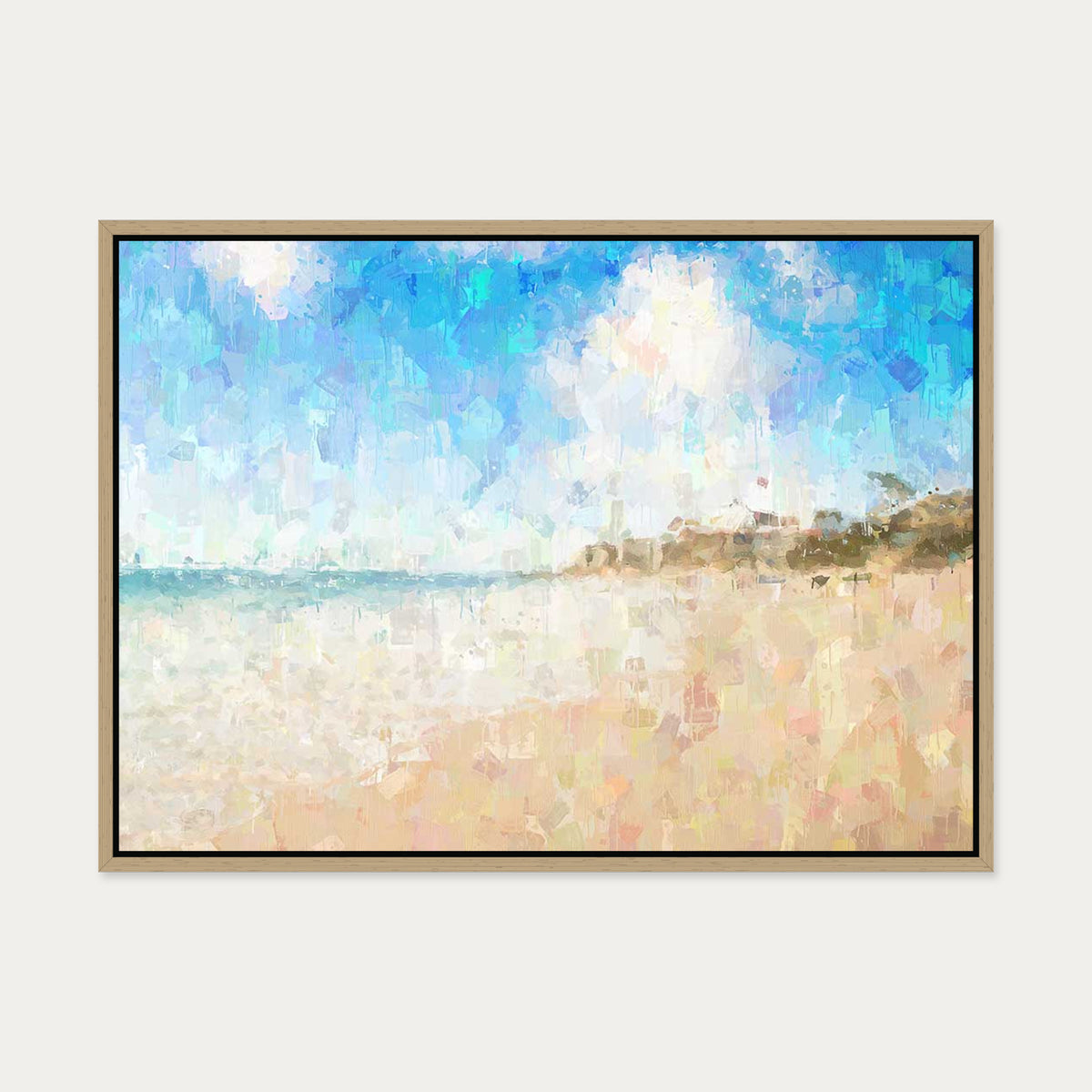 Coastal Bliss Canvas Art — 50 x 70 cm — Oak Frame