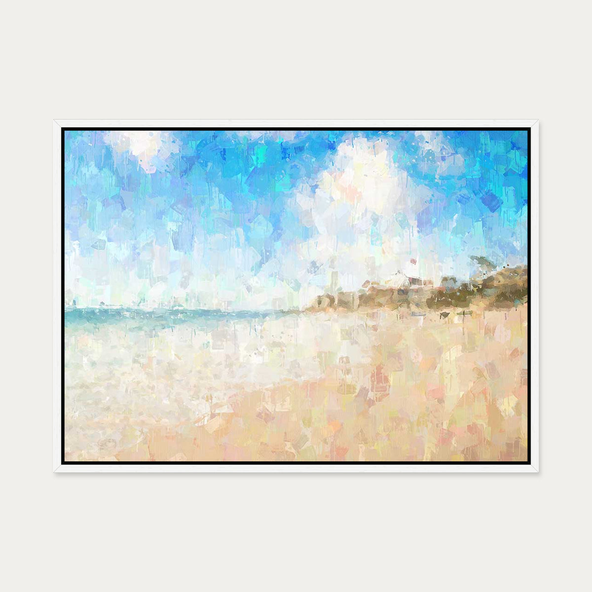 Coastal Bliss Canvas Art — 50 x 70 cm — White Frame