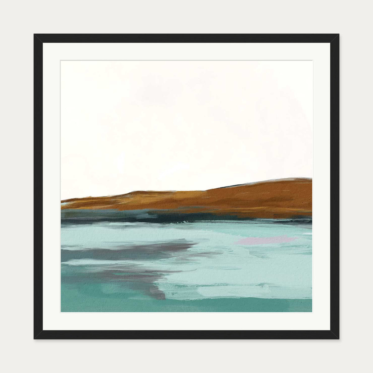 Coastal Seascape Art Print — 70 x 70 cm — Black Frame