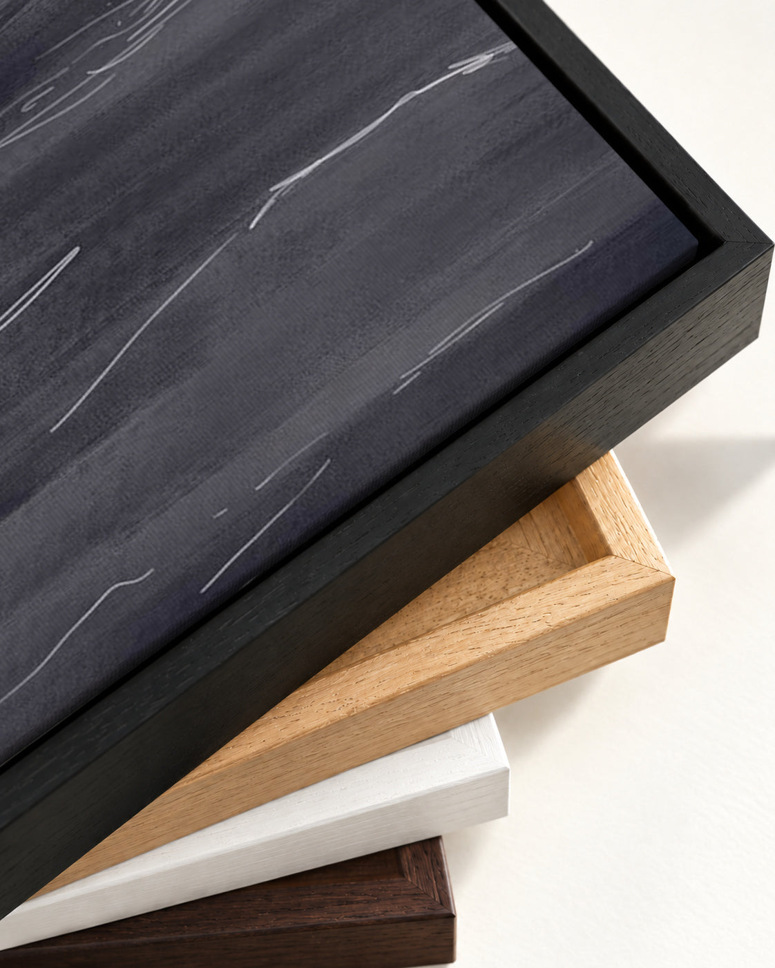 Coasting Canvas Art — framed canvas corner and wrapped canvas detail