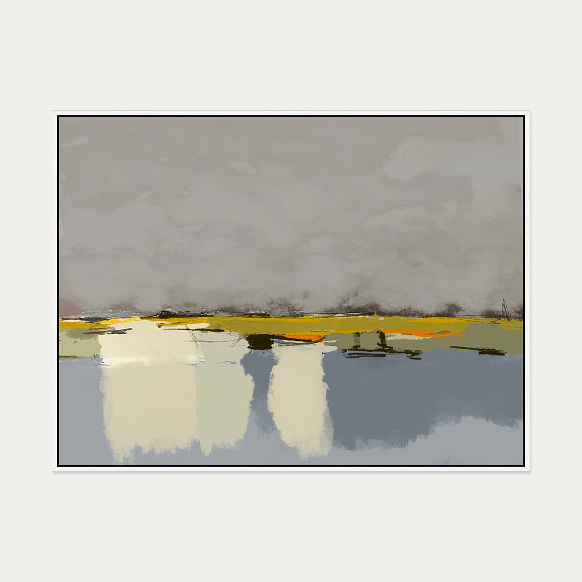Coastline Canvas Art — 90 x 120 cm — White Frame
