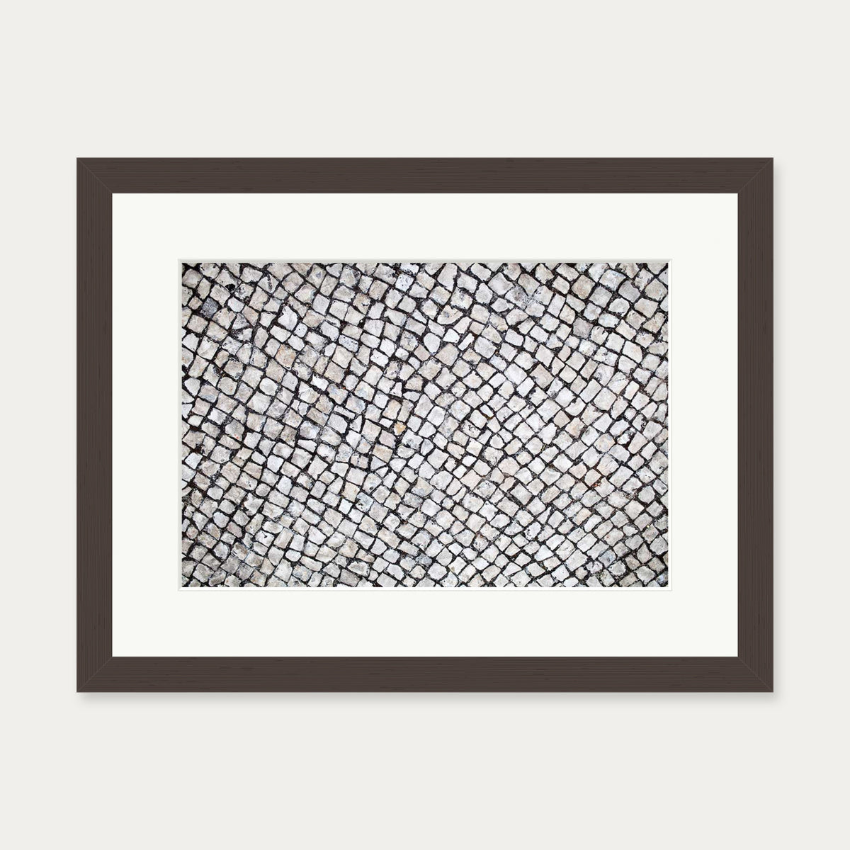 Cobalt Pavement Wall Art Print — 30 x 40 cm — Brown Frame