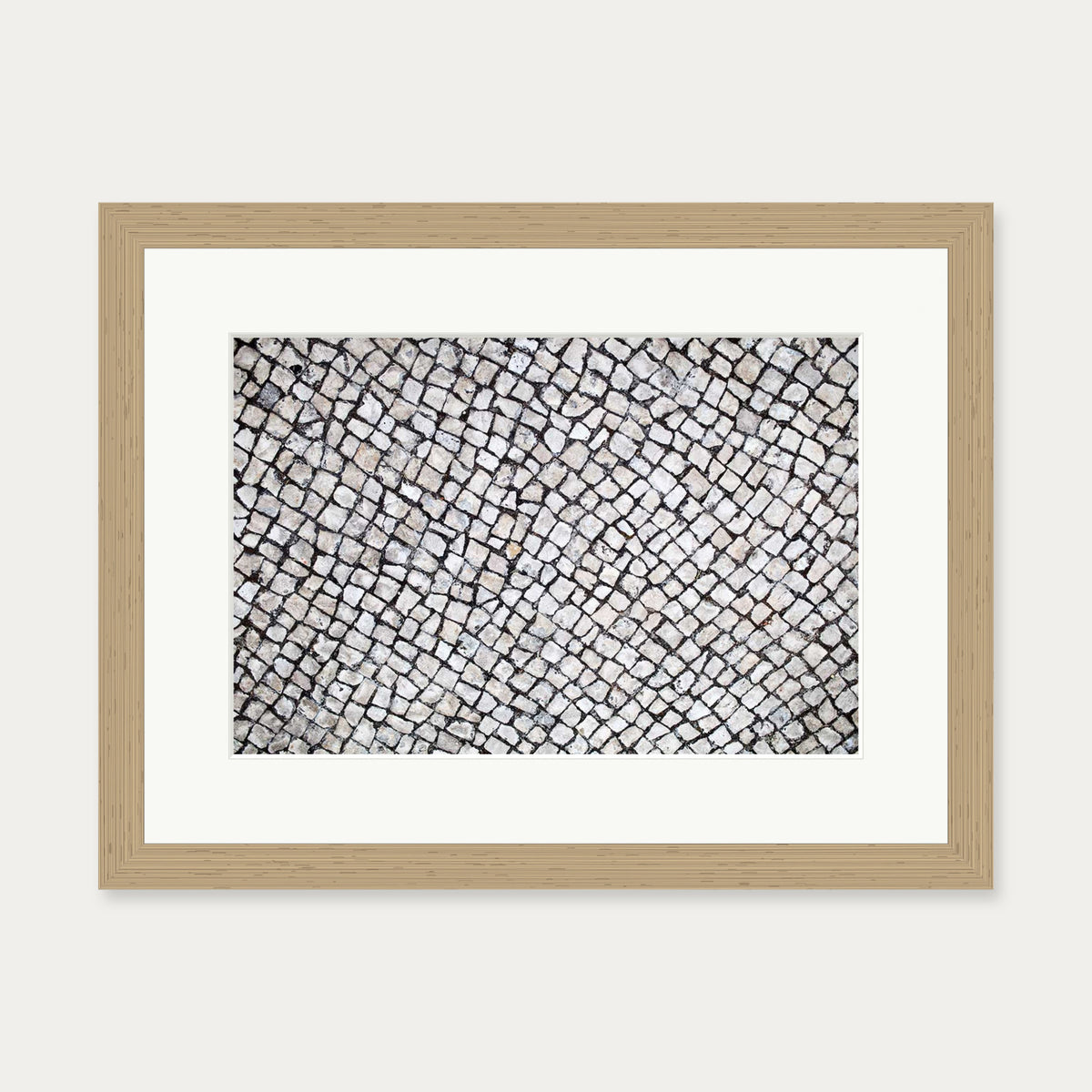 Cobalt Pavement Wall Art Print — 30 x 40 cm — Oak Frame