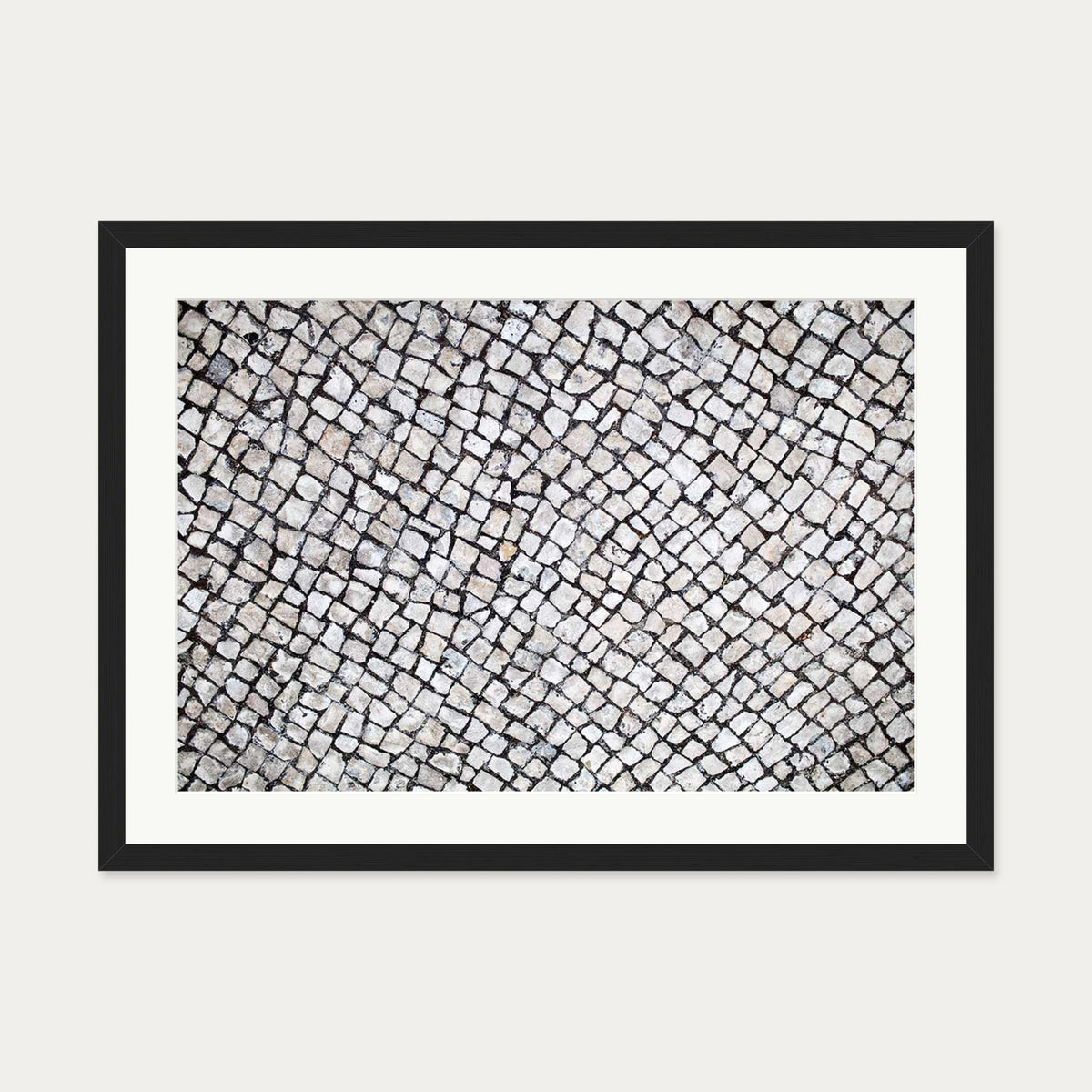 Cobalt Pavement Wall Art Print — 50 x 70 cm — Black Frame