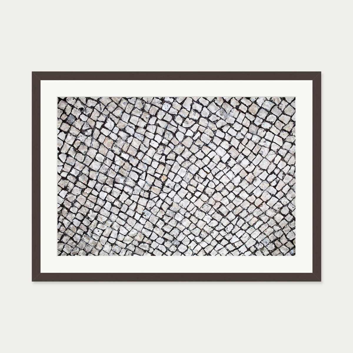 Cobalt Pavement Wall Art Print — 50 x 70 cm — Brown Frame
