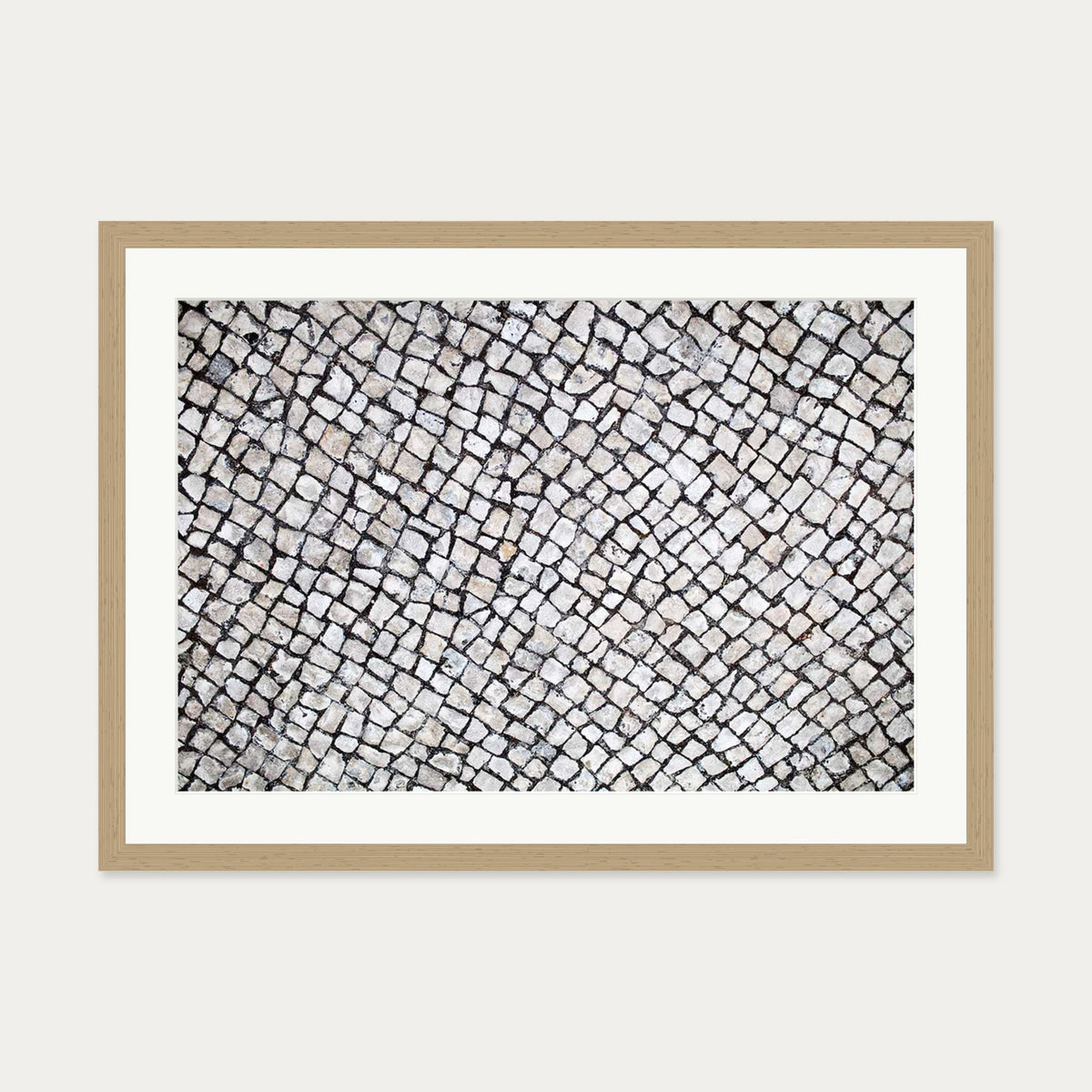 Cobalt Pavement Wall Art Print — 50 x 70 cm — Oak Frame