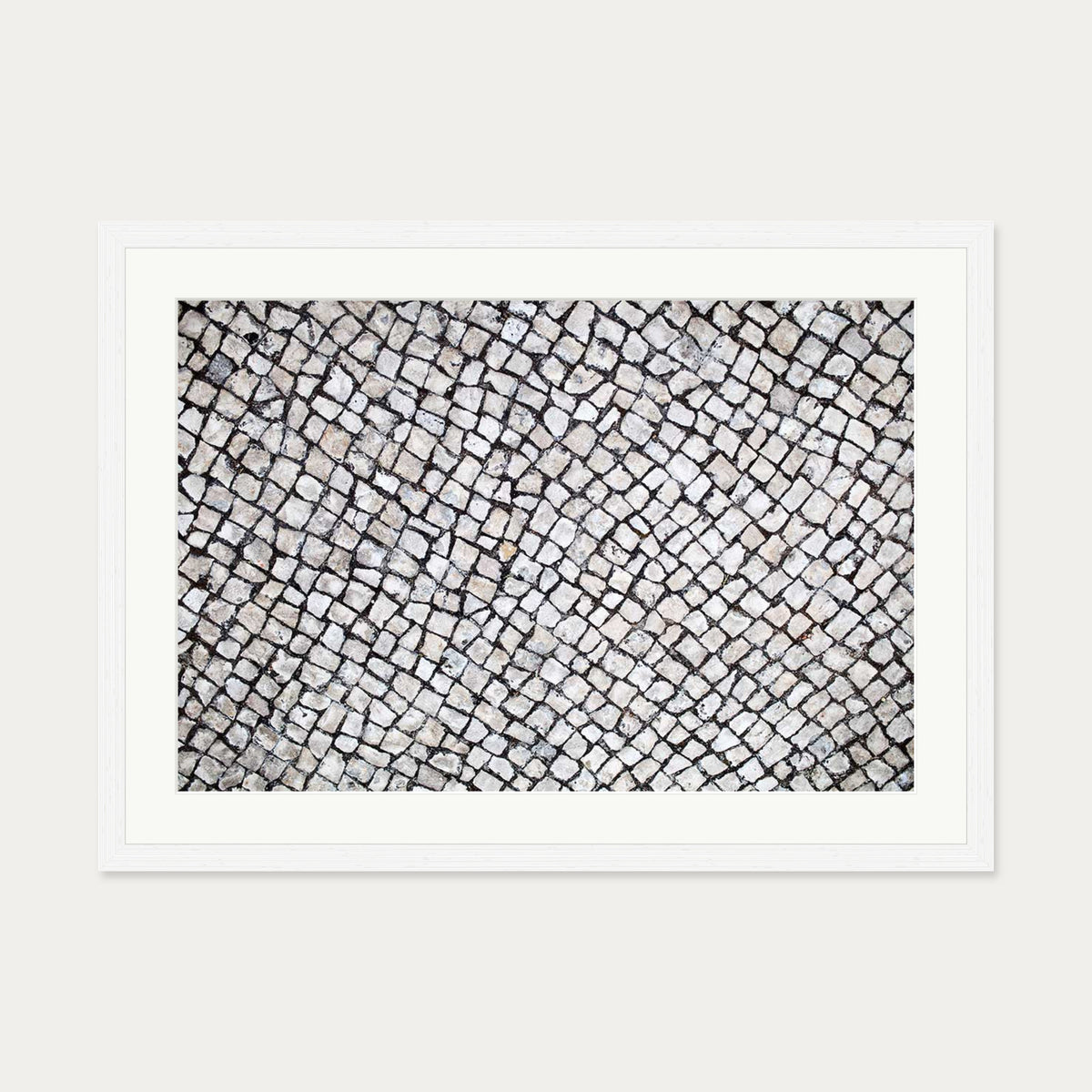 Cobalt Pavement Wall Art Print — 50 x 70 cm — White Frame