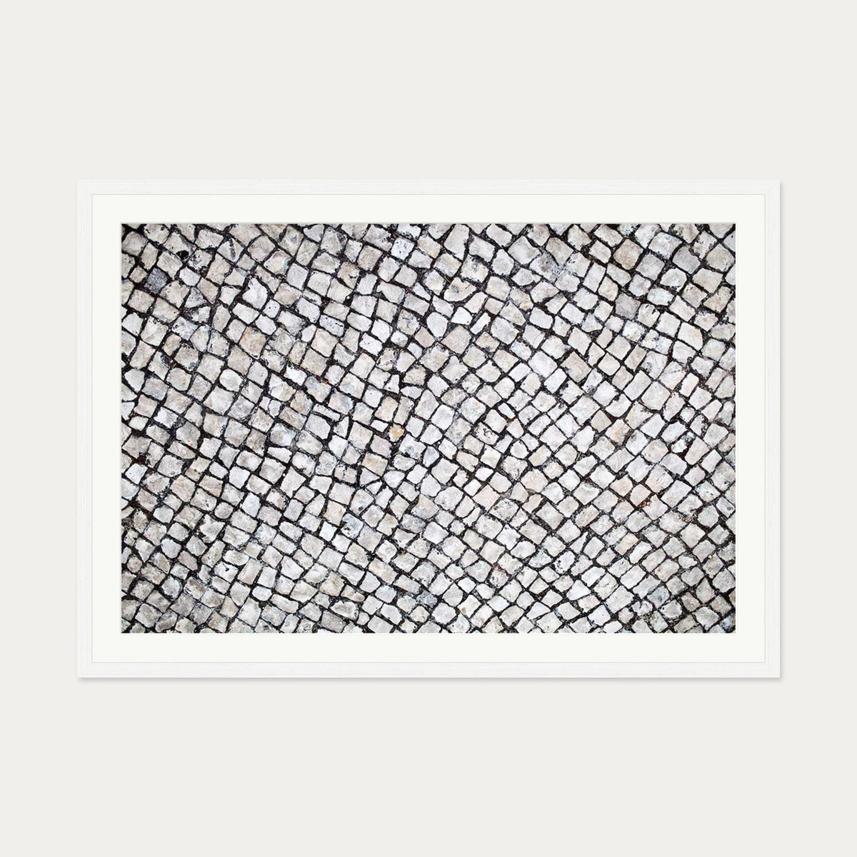 Cobalt Pavement Wall Art Print — 70 x 100 cm — White Frame
