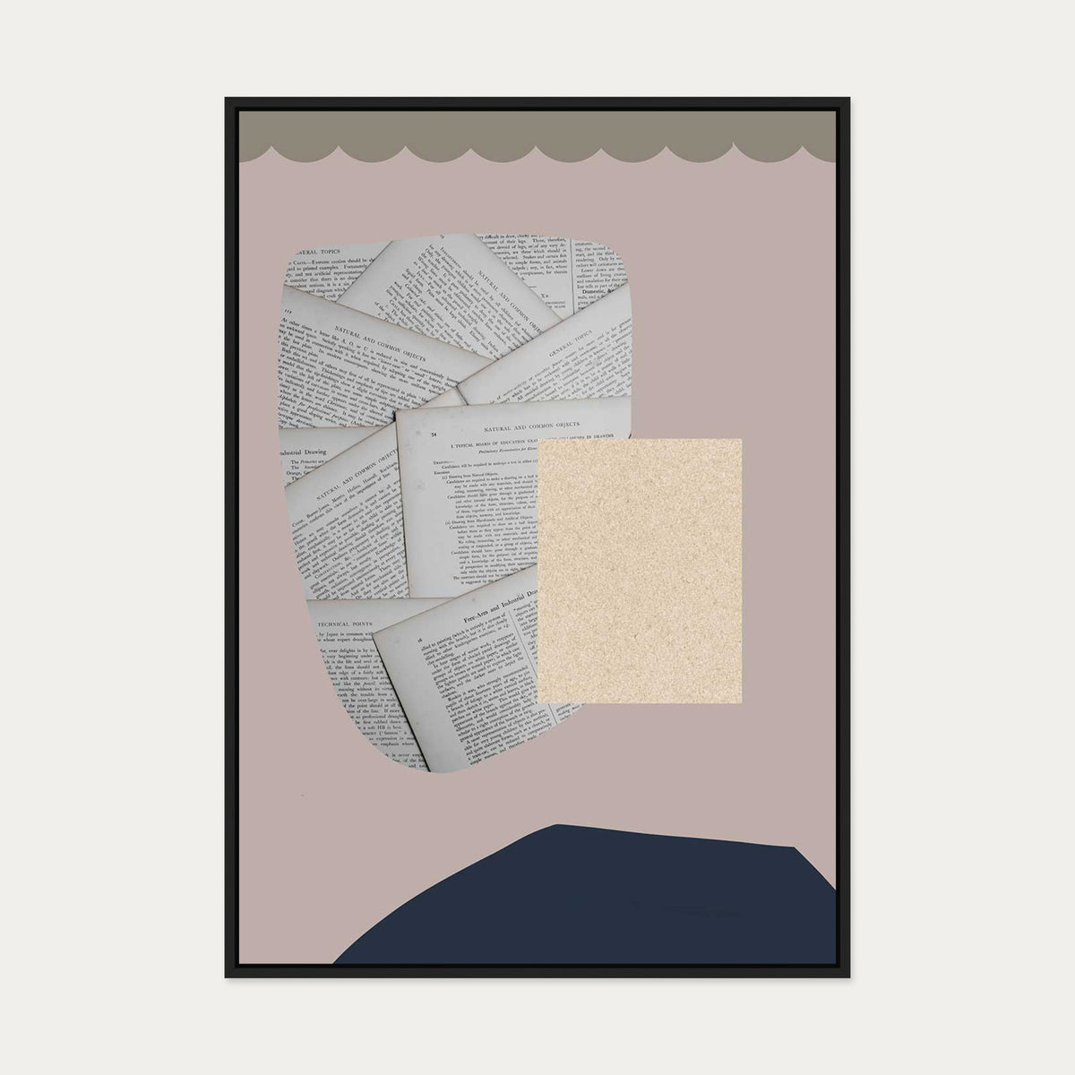 Collage Design Canvas Art — 70 x 100 cm — Black Frame
