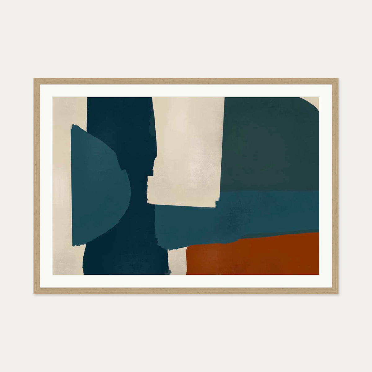 Collages Art Print — 70 x 100 cm — Oak Frame