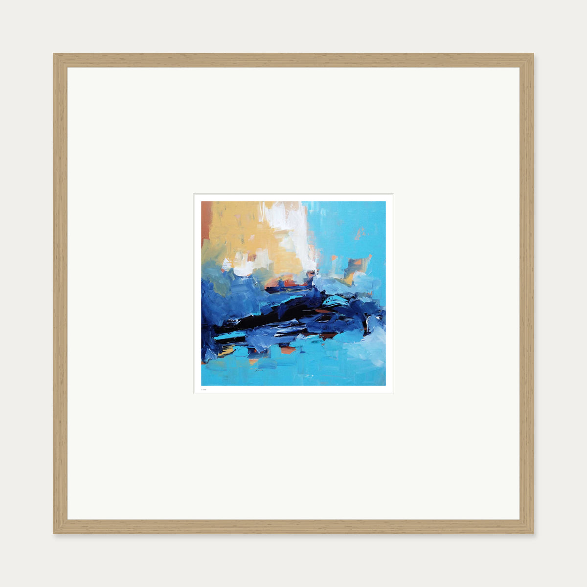 Colour Block 2 Limited Edition Print — 70 x 70 cm — Oak Frame