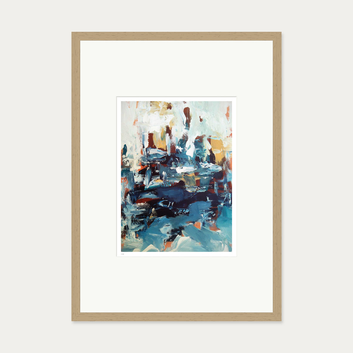 Colour Block 27 Limited Edition Print — 50 x 70 cm — Oak Frame