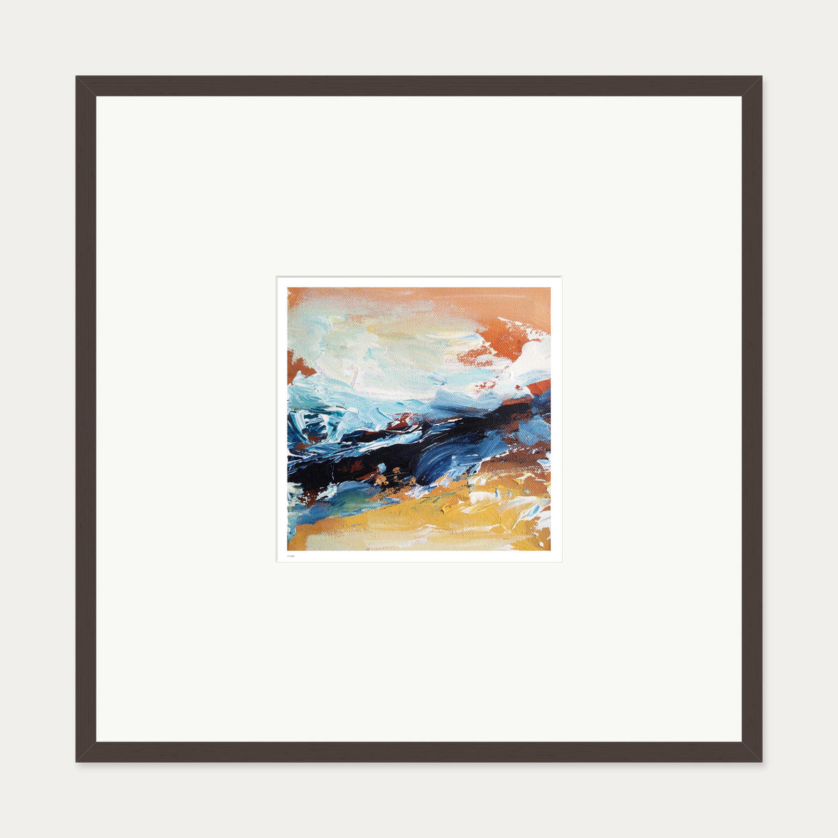 Colour Block 36 Limited Edition Print — 70 x 70 cm — Brown Frame