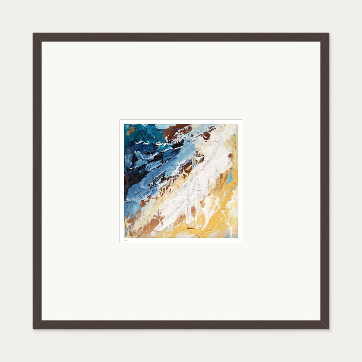 Colour Block 37 Limited Edition Print — 70 x 70 cm — Brown Frame