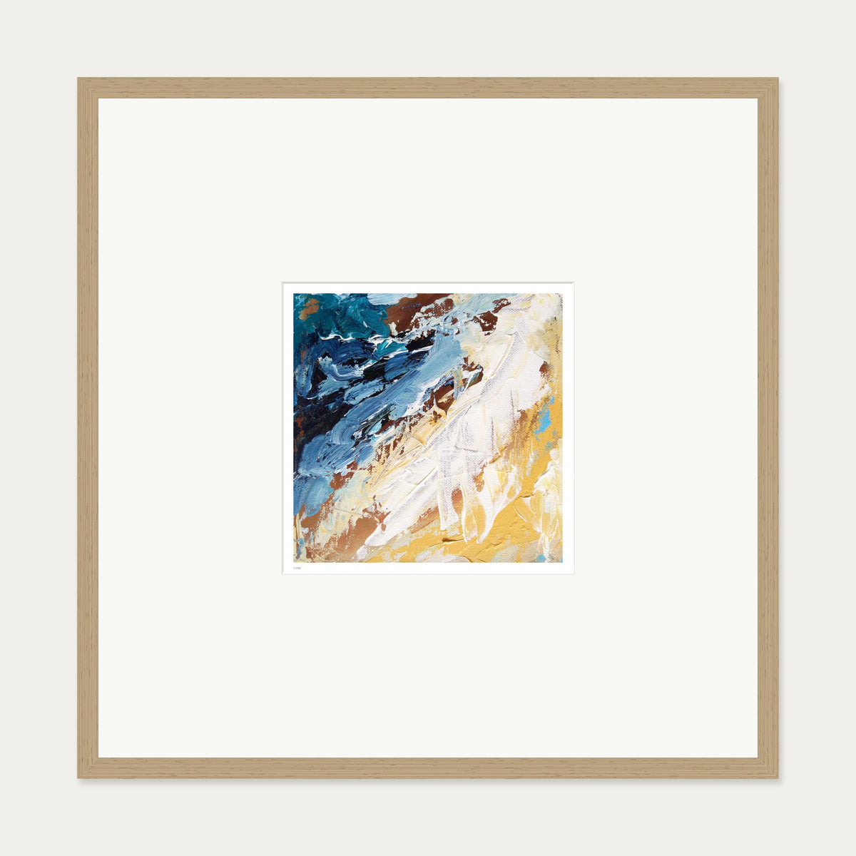 Colour Block 37 Limited Edition Print — 70 x 70 cm — Oak Frame