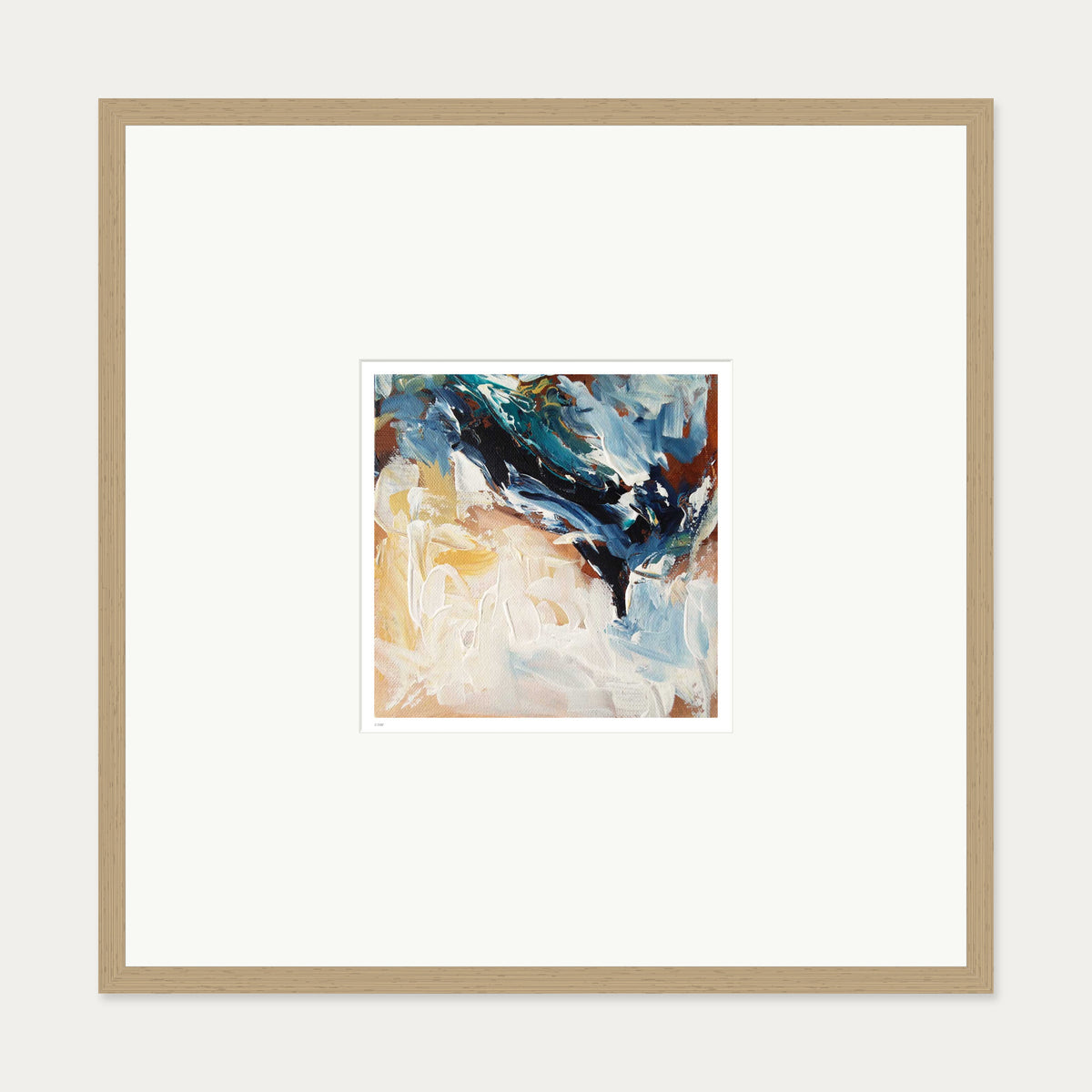 Colour Block 41 Limited Edition Print — 70 x 70 cm — Oak Frame