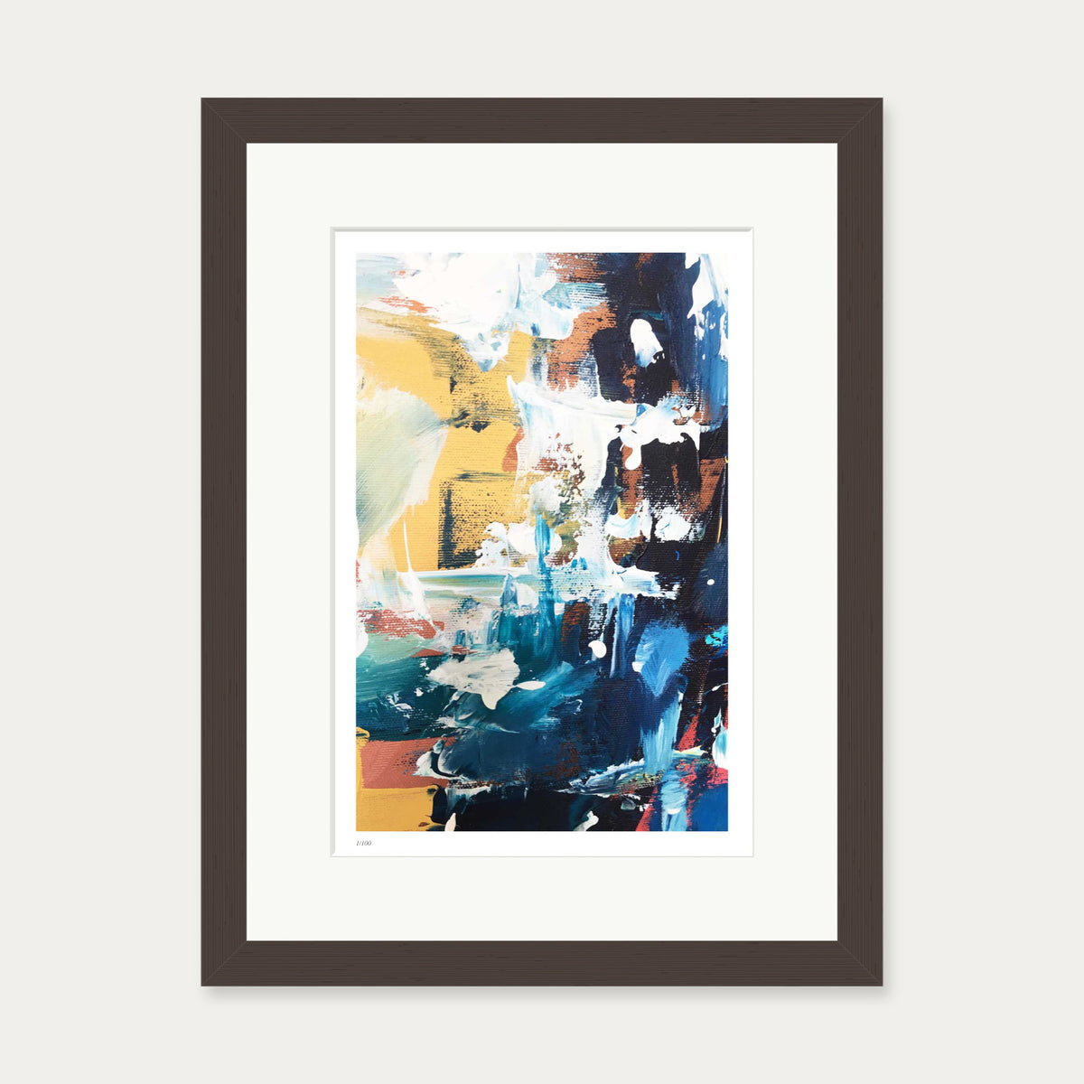 Colour Block 44 Limited Edition Print — 30 x 40 cm — Brown Frame