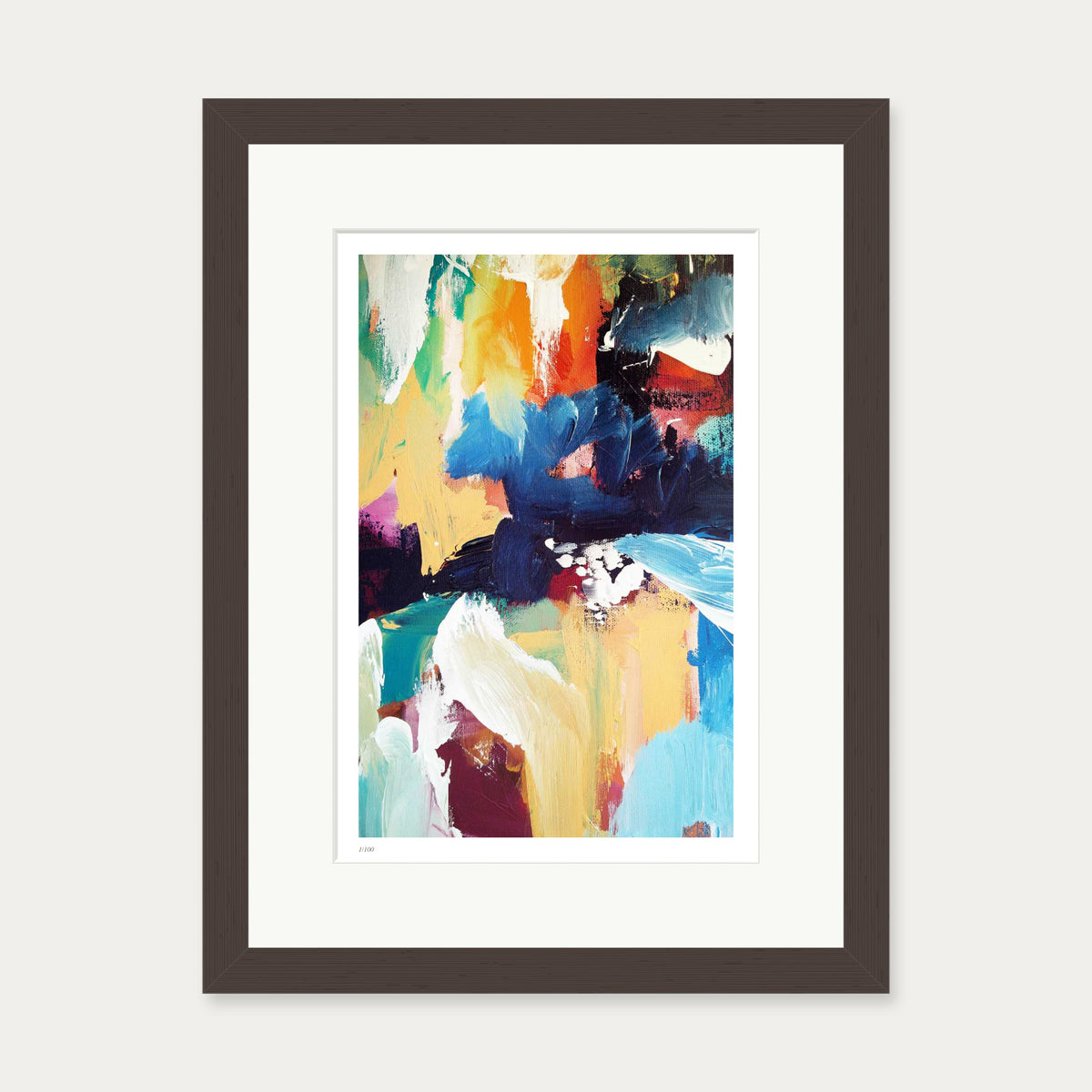 Colour Block 47 Limited Edition Print — 30 x 40 cm — Brown Frame