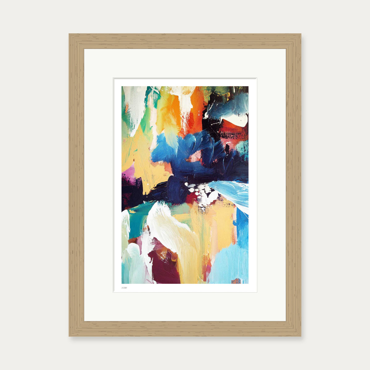 Colour Block 47 Limited Edition Print — 30 x 40 cm — Oak Frame