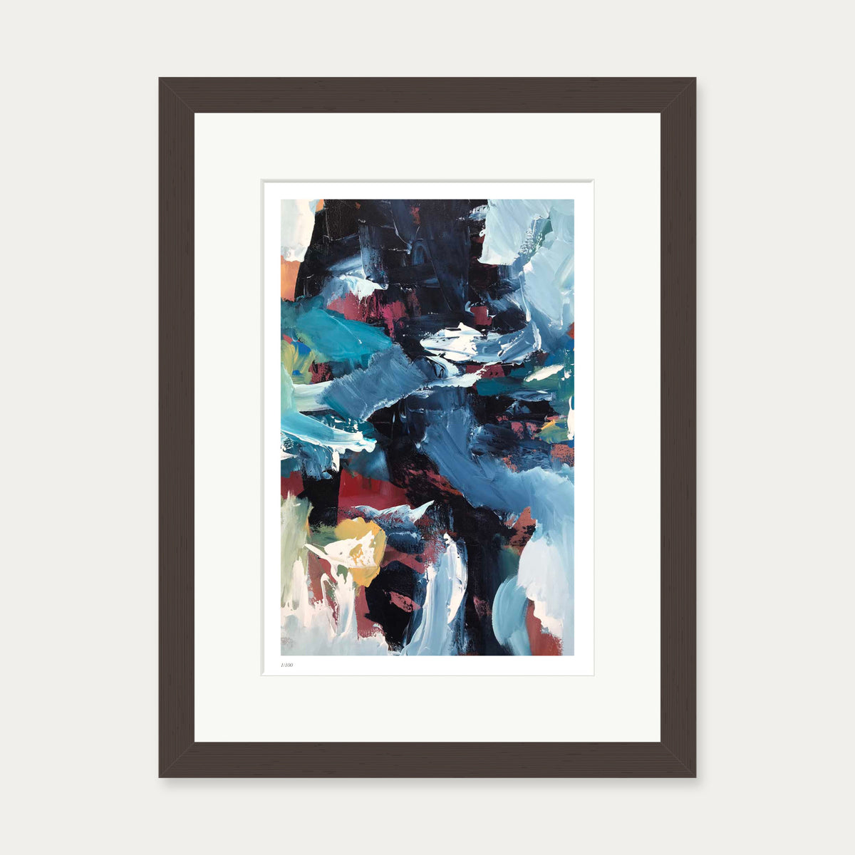 Colour Block 61 Limited Edition Print — 30 x 40 cm — Brown Frame