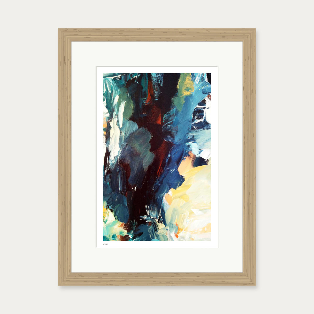 Colour Block 68 Limited Edition Print — 30 x 40 cm — Oak Frame