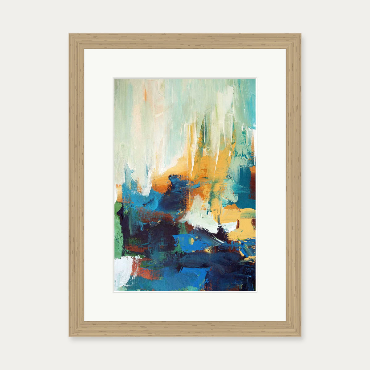 Colour Block 5 Art Print — 30 x 40 cm — Oak Frame