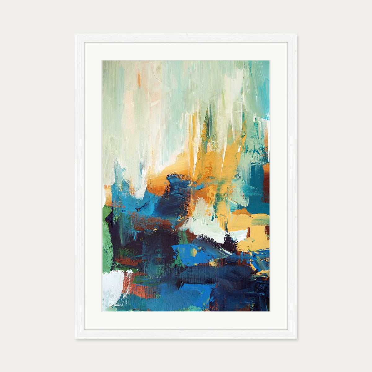 Colour Block 5 Art Print — 50 x 70 cm — White Frame