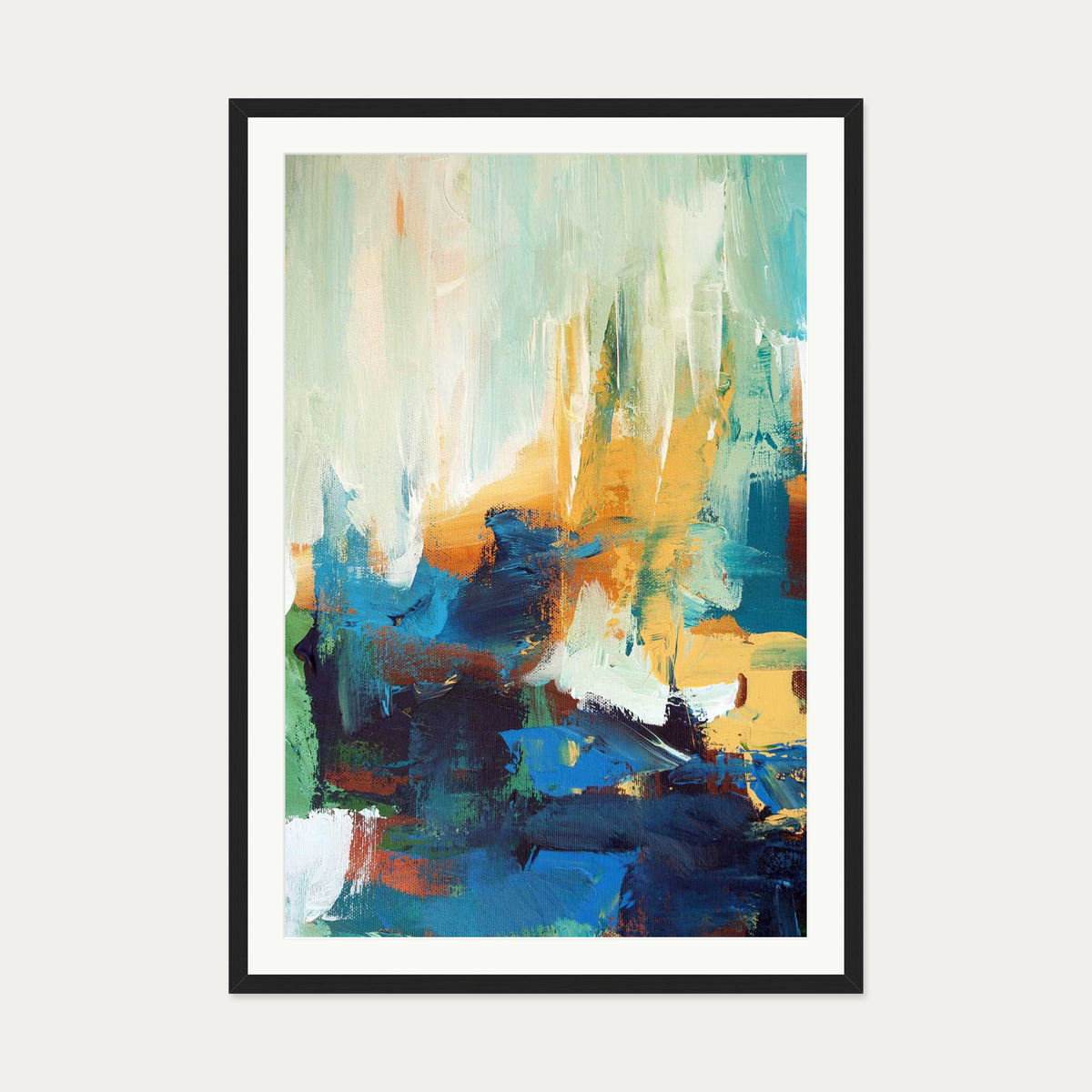 Colour Block 5 Art Print — 70 x 100 cm — Black Frame