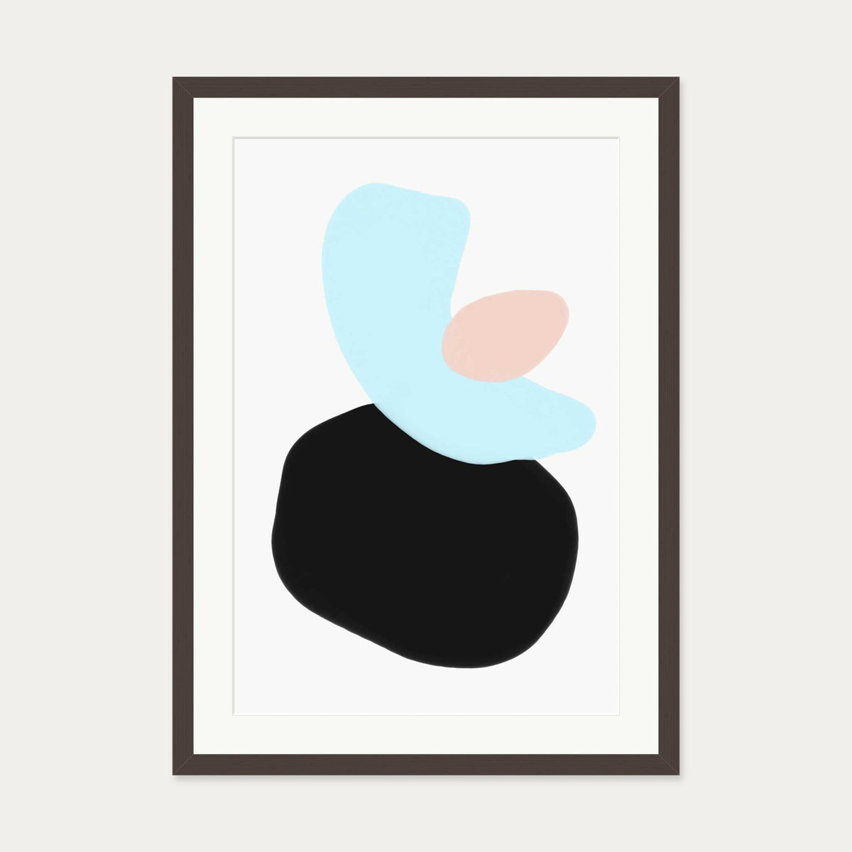 Colour Composition Art Print — 50 x 70 cm — Brown Frame