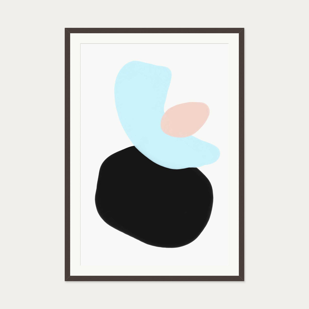 Colour Composition Art Print — 70 x 100 cm — Brown Frame