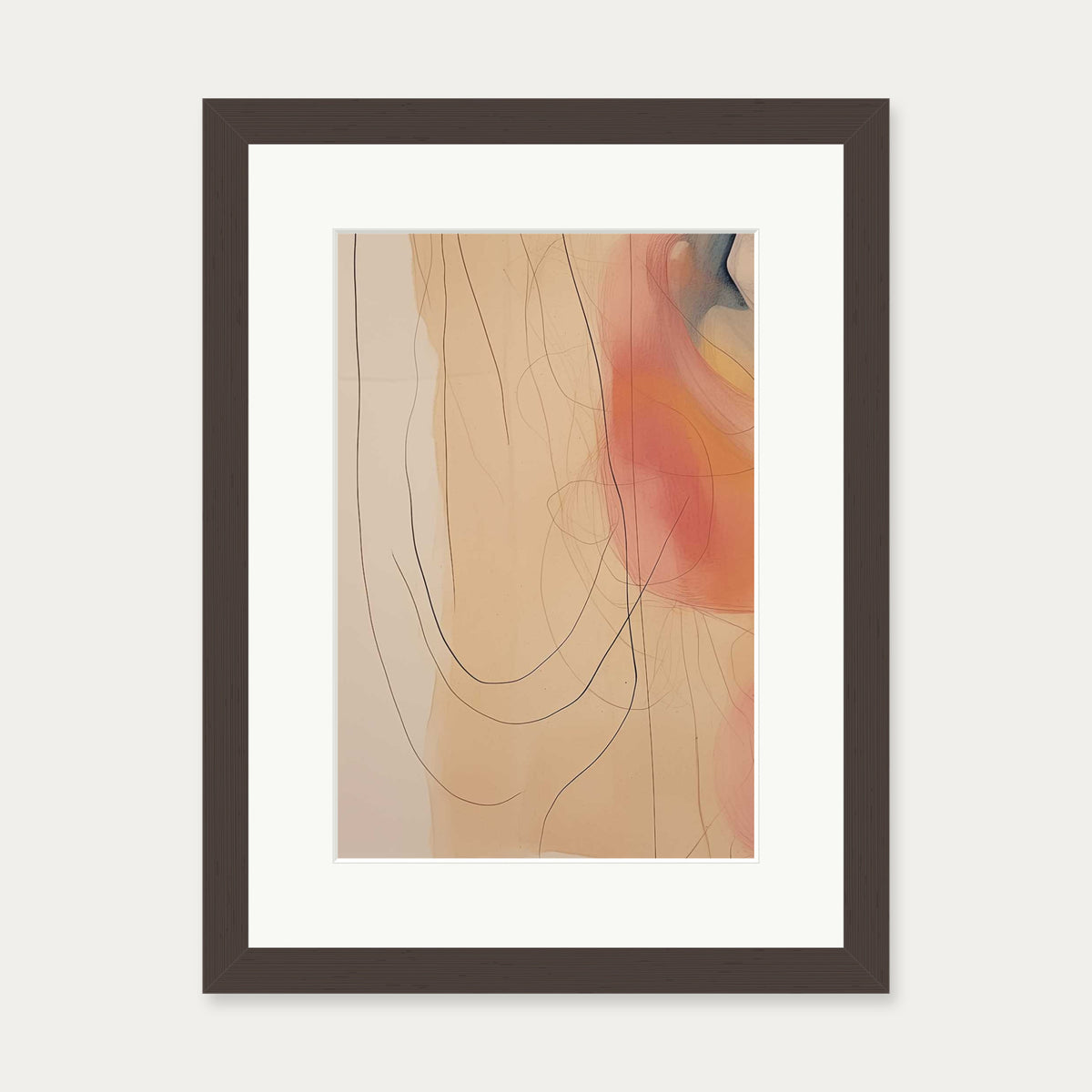 Colour Flow Art Print — 30 x 40 cm — Brown Frame