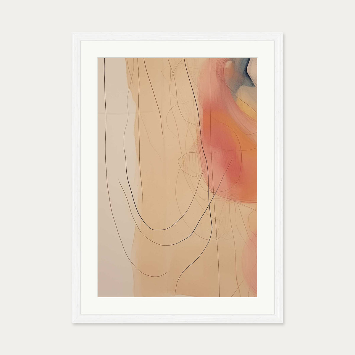 Colour Flow Art Print — 50 x 70 cm — White Frame