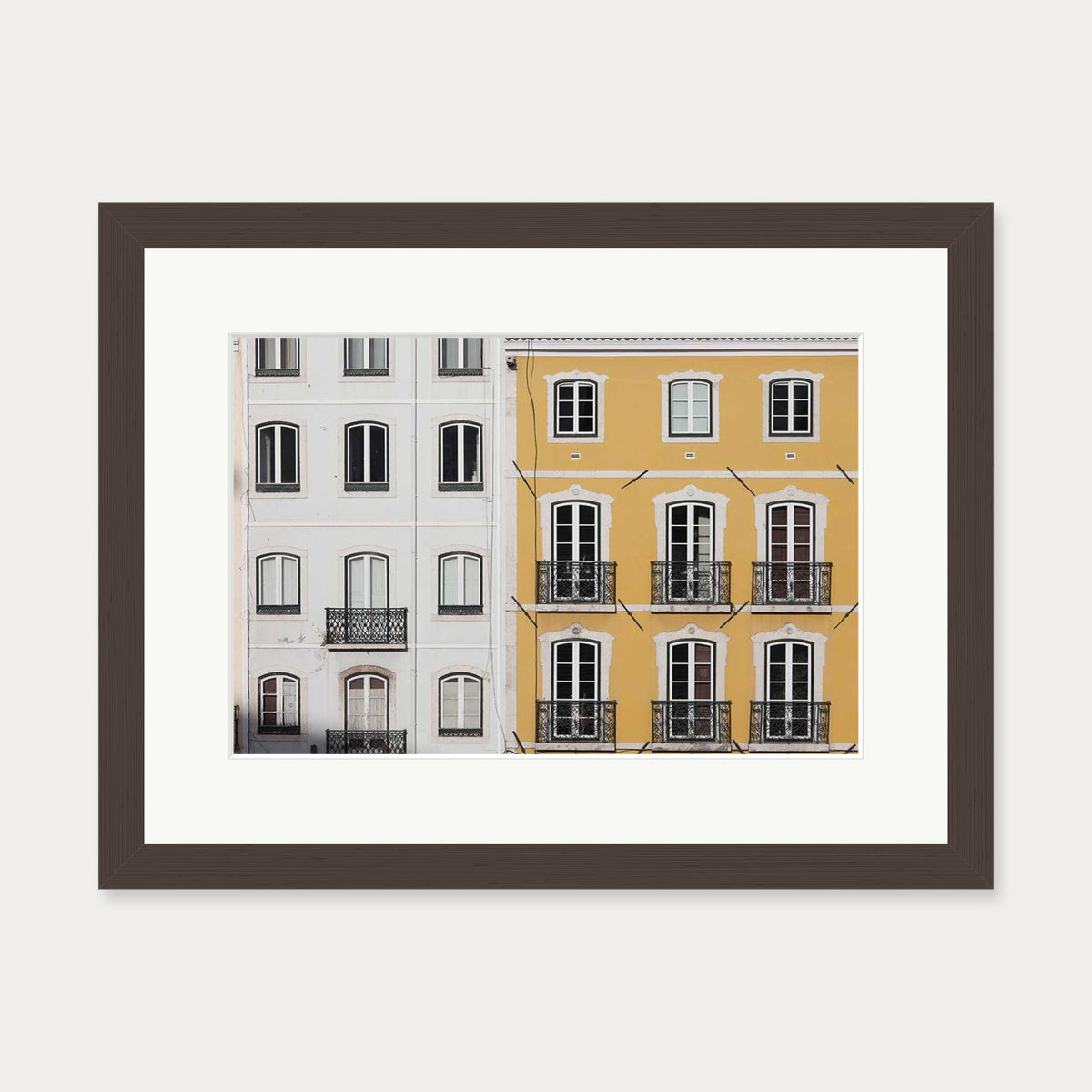 Colourful Dutch Houses On The River Poster — 30 x 40 cm — Brown Frame