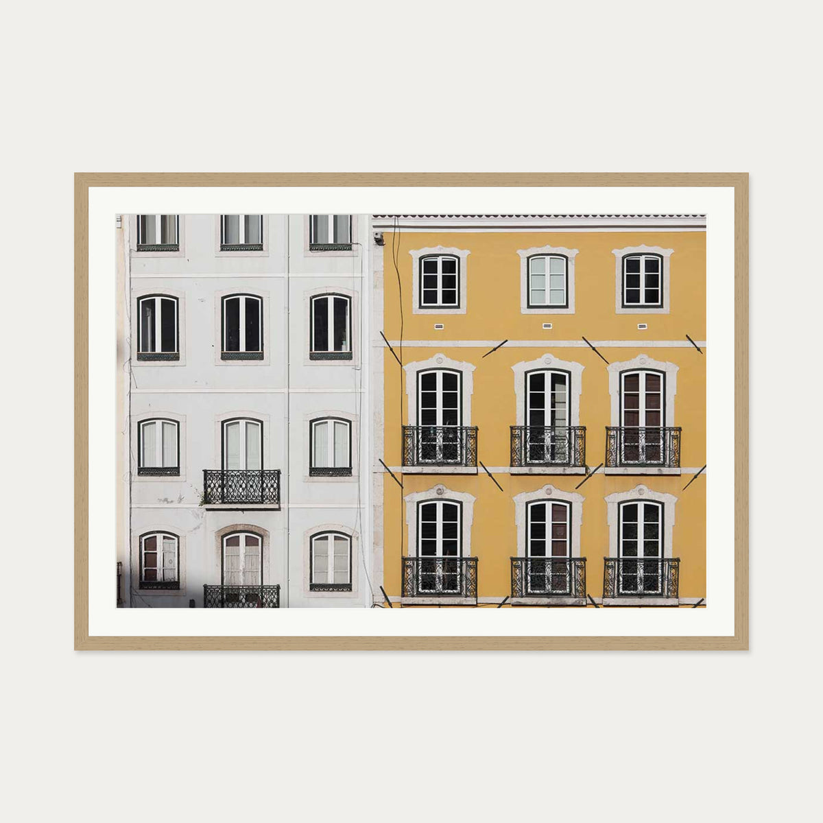 Colourful Dutch Houses On The River Poster — 70 x 100 cm — Oak Frame