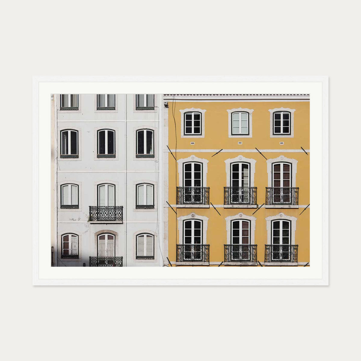 Colourful Dutch Houses On The River Poster — 70 x 100 cm — White Frame