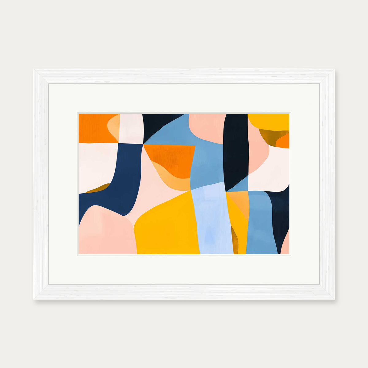 Colourful Geometric Art Print — 30 x 40 cm — White Frame
