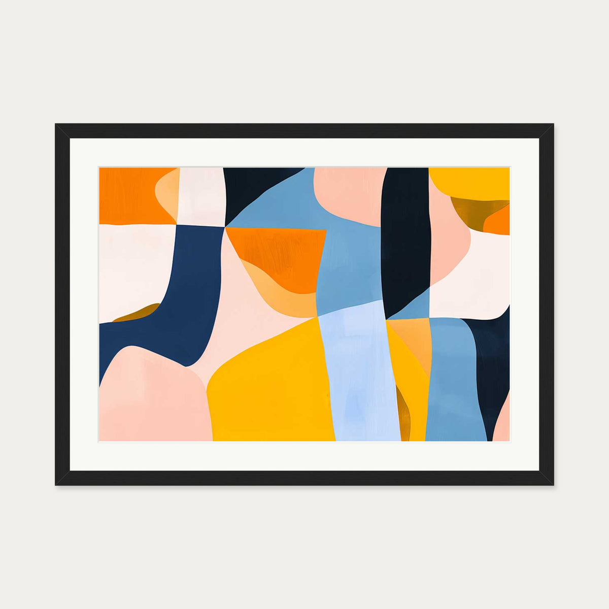 Colourful Geometric Art Print — 50 x 70 cm — Black Frame