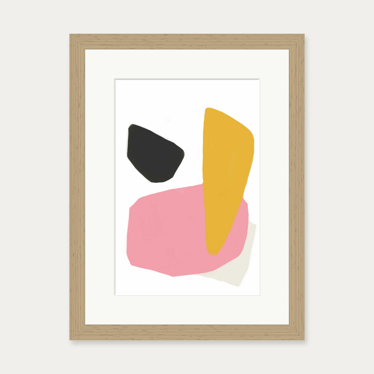 Colourful Shapes Art Print — 30 x 40 cm — Oak Frame
