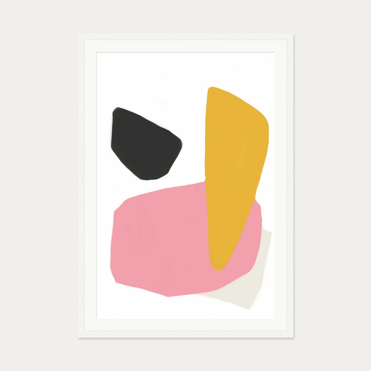 Colourful Shapes Art Print — 70 x 100 cm — White Frame