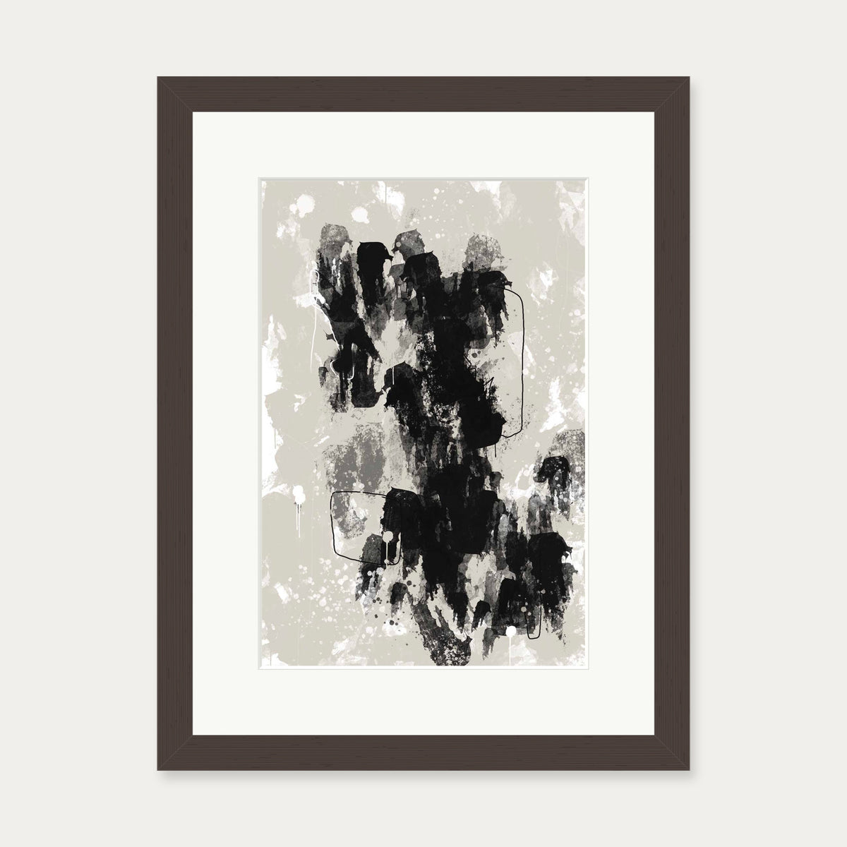 Construction Art Print — 30 x 40 cm — Brown Frame