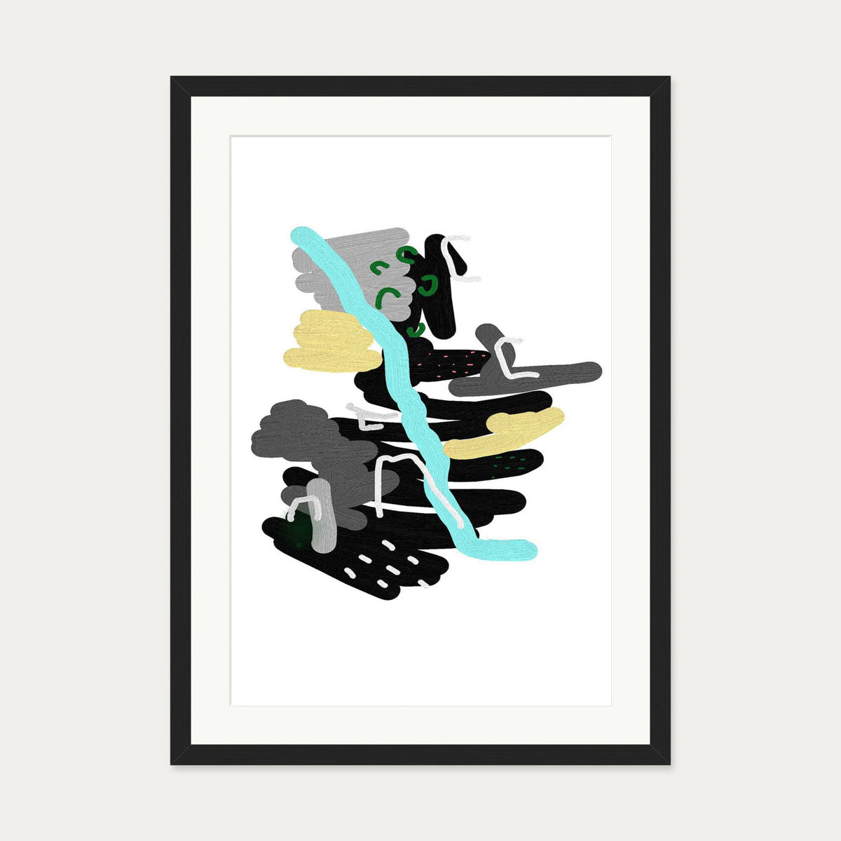 Contemporary 1 Art Print — 50 x 70 cm — Black Frame