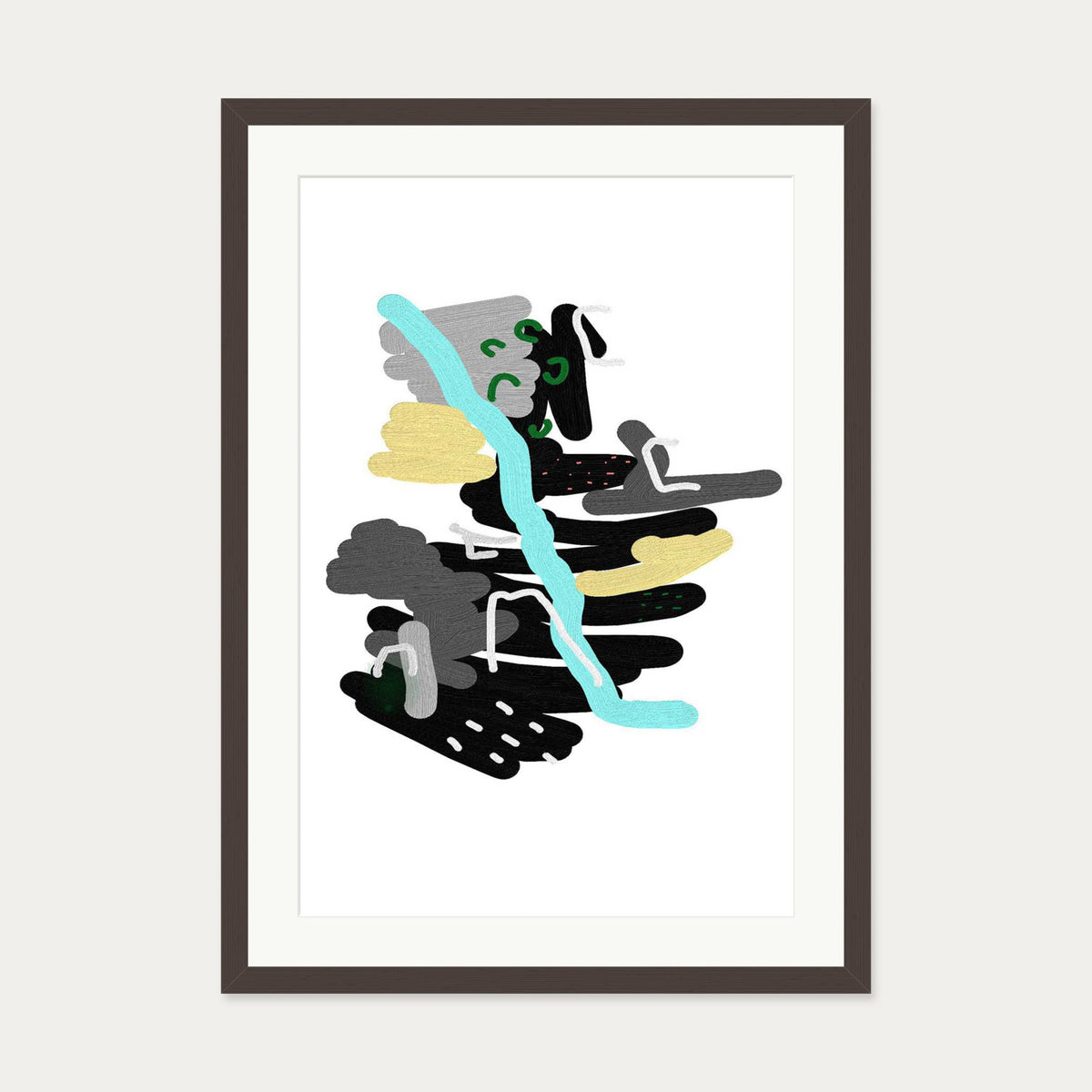 Contemporary 1 Art Print — 50 x 70 cm — Brown Frame
