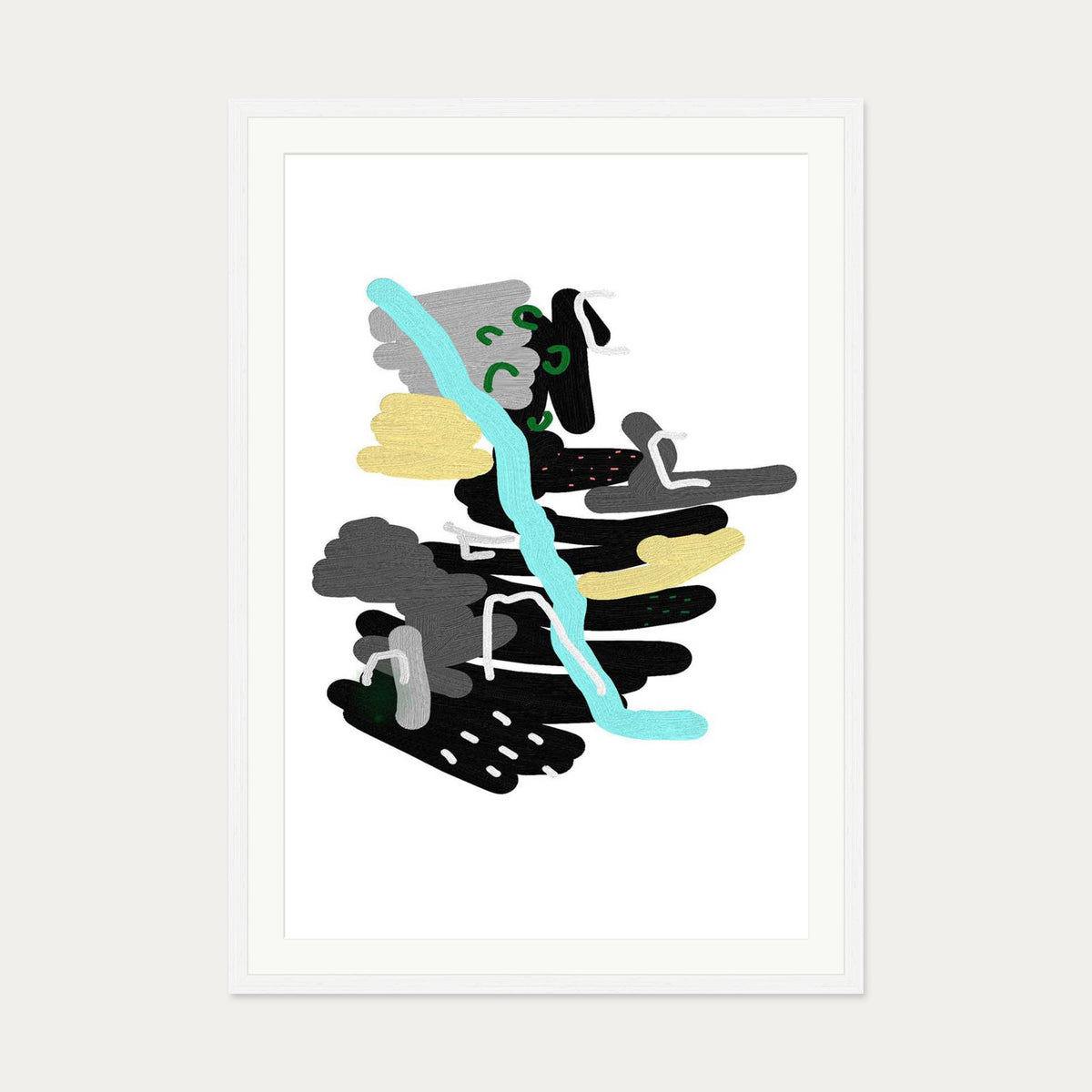 Contemporary 1 Art Print — 70 x 100 cm — White Frame