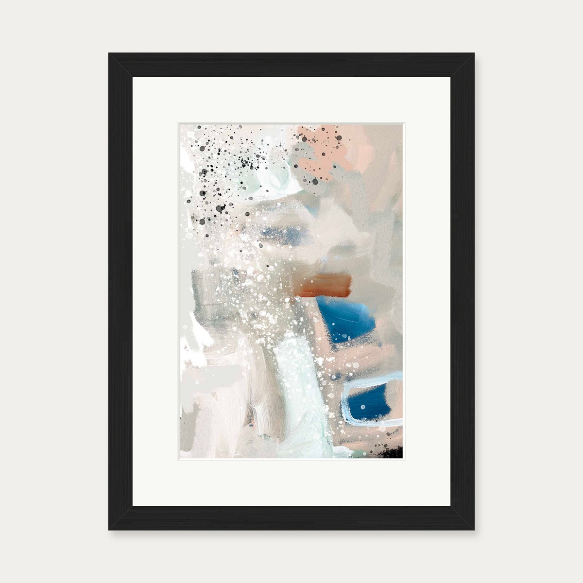 Contemporary Beige Art Print — 30 x 40 cm — Black Frame