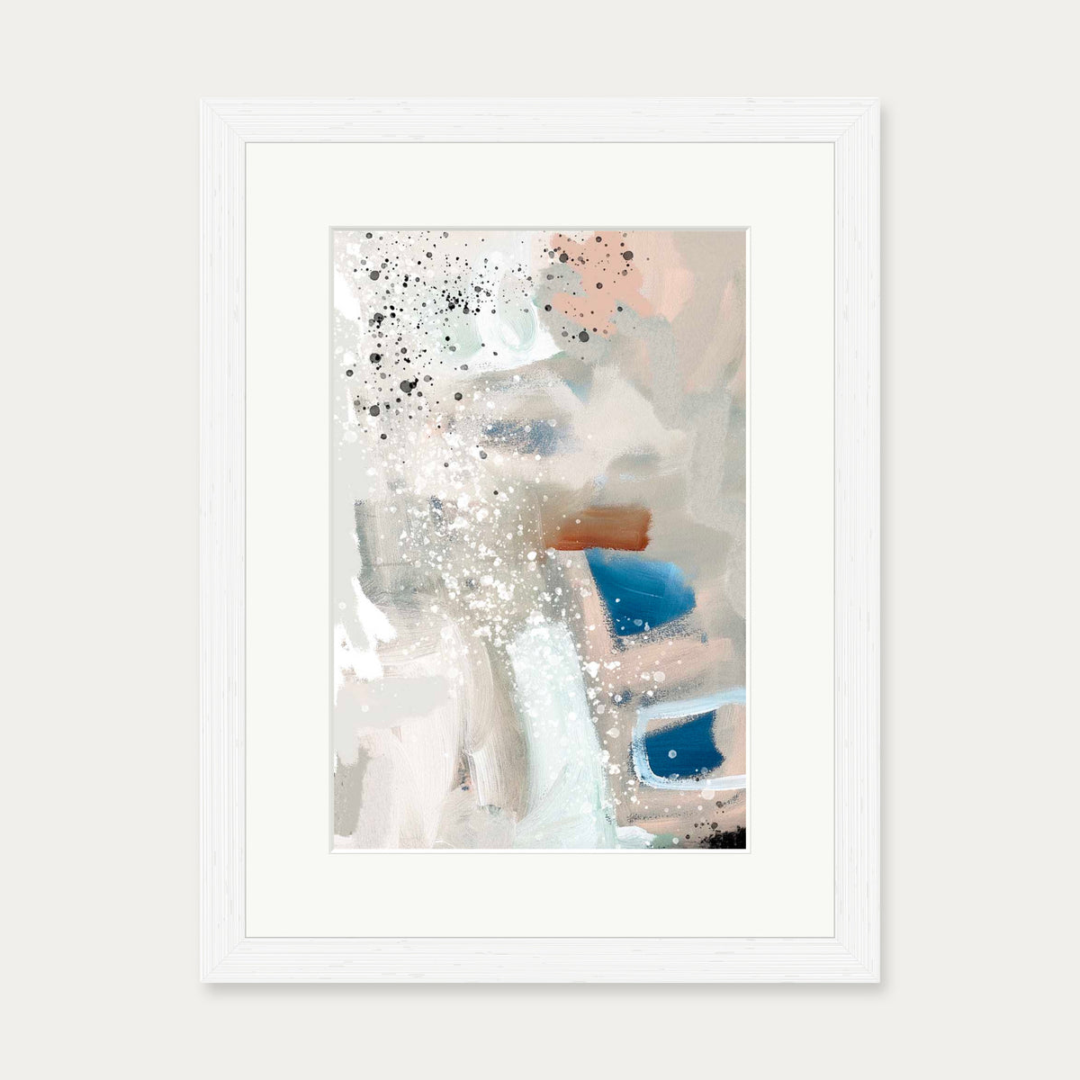 Contemporary Beige Art Print — 30 x 40 cm — White Frame